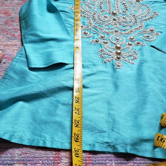Beaded Silk Tunic - From Barney's NY - Picture 3 of 8